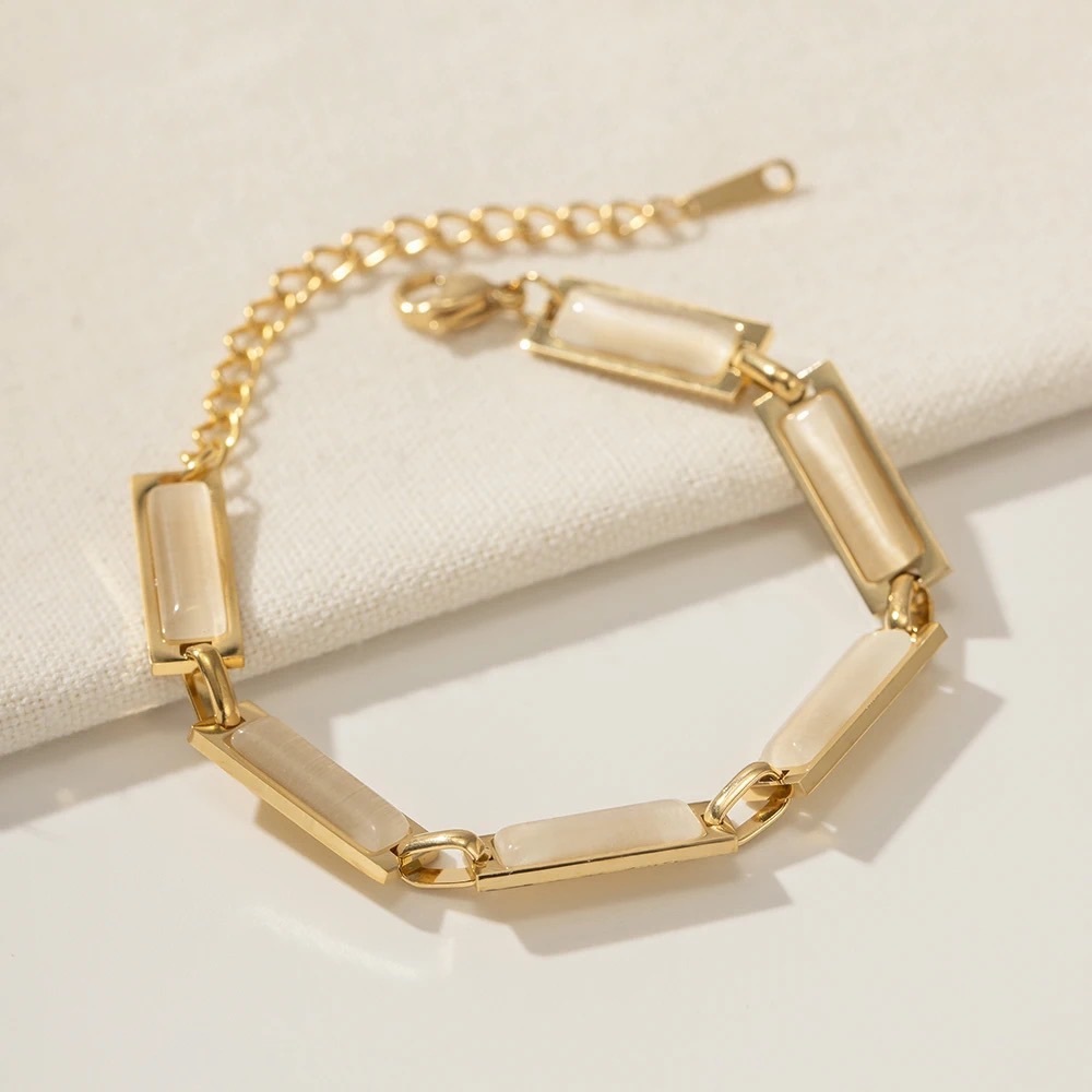 18k Gold Plated Opal Bracelet